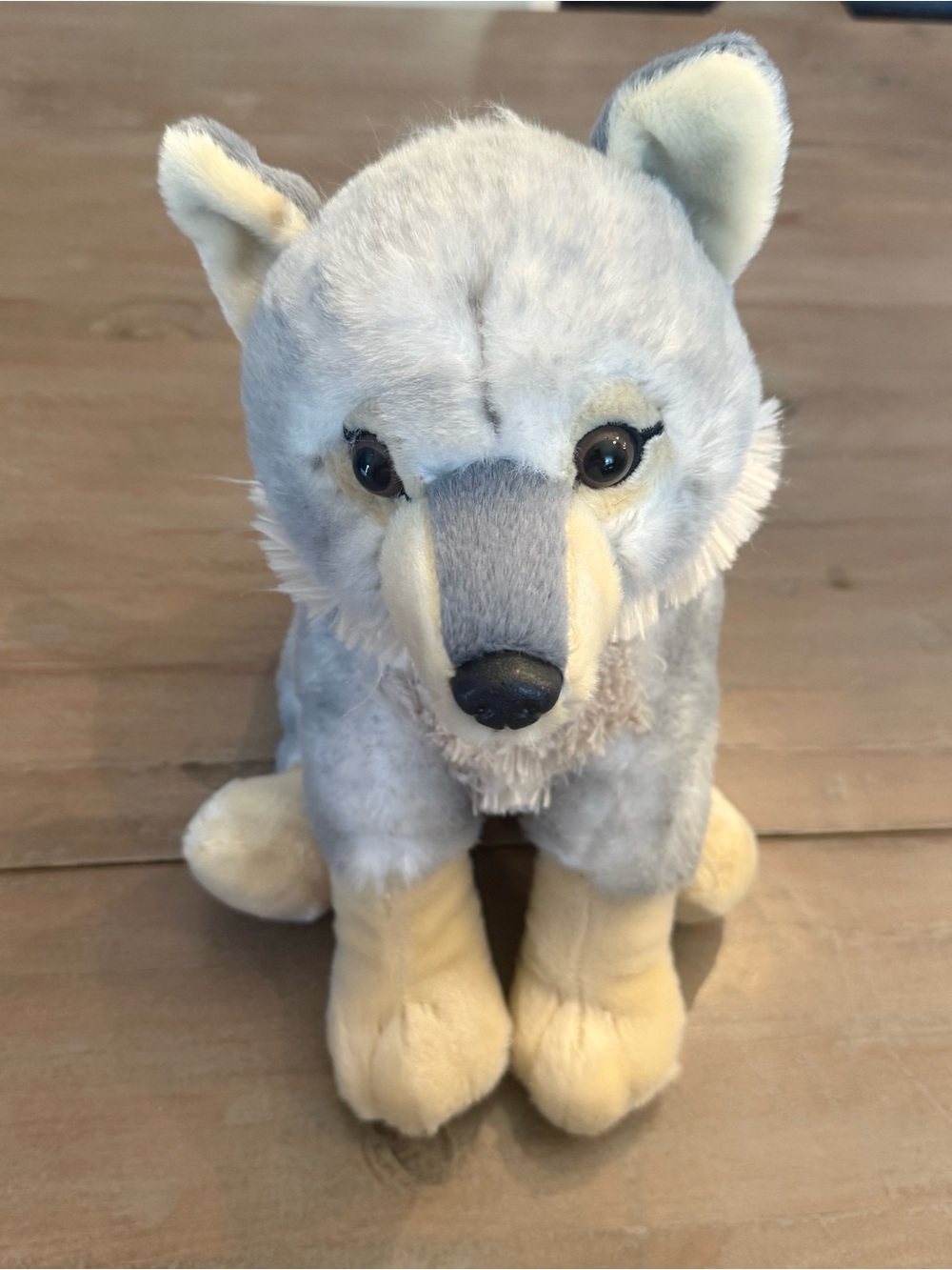 The Petting Zoo Realistic Gray Wolf Very Soft Plush Stuffed Animal Toy 12" EUC